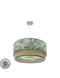 Colgante Congo 60d 3xe27 Blanco/verde-natural Fabrilamp | Decoración