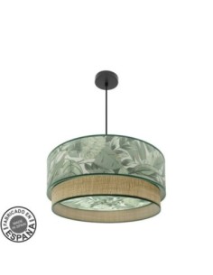 Colgante Congo 60d 3xe27 Negro/verde-natural Fabrilamp | Decoración 