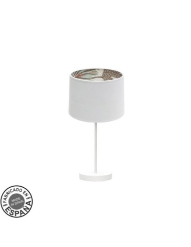 Sobremesa Peq. Tunez 1xe14 Blanco/blanco-estampado Fabrilamp | Decor