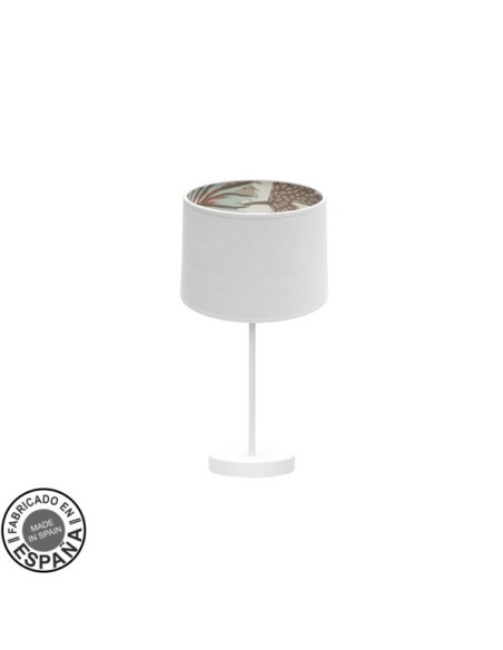 Sobremesa Peq. Tunez 1xe14 Blanco/blanco-estampado Fabrilamp | Decor