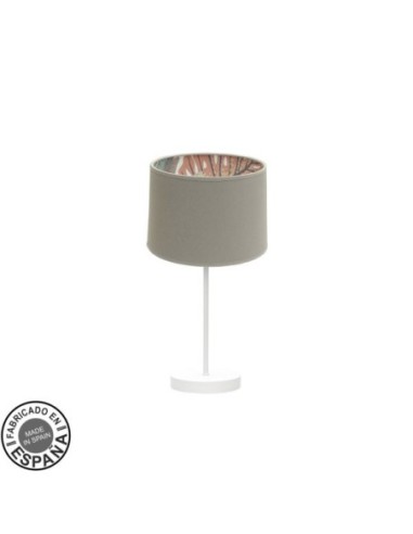 Sobremesa Peq. Tunez 1xe14 Blanco/topo-estampado Fabrilamp | Decorac