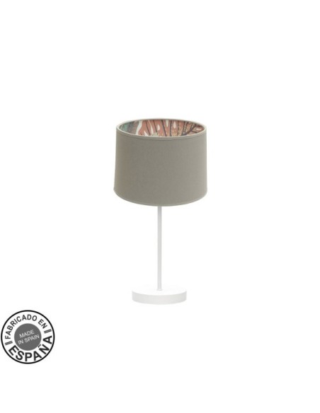 Sobremesa Peq. Tunez 1xe14 Blanco/topo-estampado Fabrilamp | Decorac
