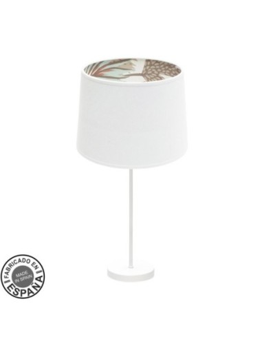 Sobremesa Gr. Tunez 1xe27 Blanco/blanco-estampado Fabrilamp | Decora