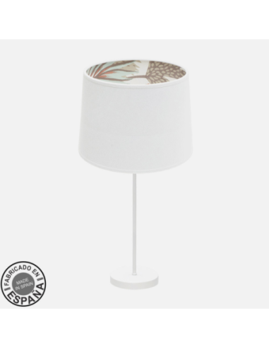 Sobremesa Gr. Tunez 1xe27 Blanco/blanco-estampado Fabrilamp | Decora