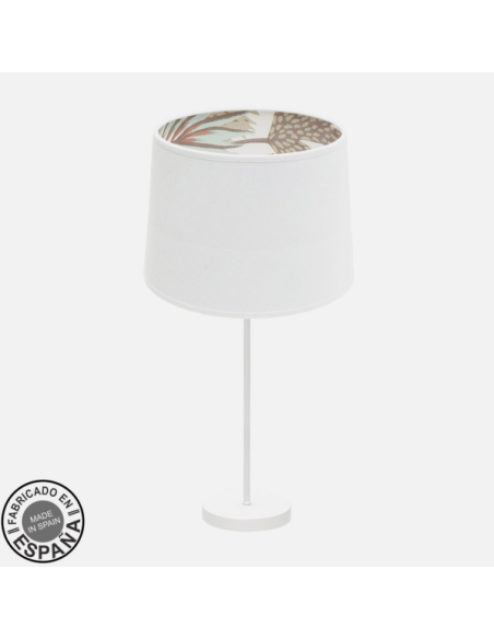 Sobremesa Gr. Tunez 1xe27 Blanco/blanco-estampado Fabrilamp | Decora