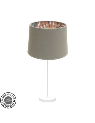 Sobremesa Gr. Tunez 1xe27 Blanco/topo-estampado Fabrilamp | Decoraci
