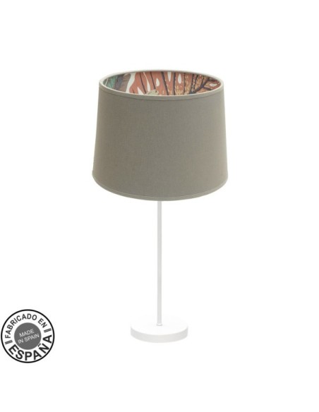 Sobremesa Gr. Tunez 1xe27 Blanco/topo-estampado Fabrilamp | Decoraci