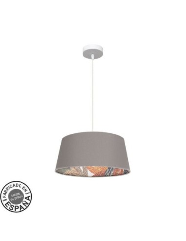 Colgante 40d Tunez 1xe27 Blanco/topo-estampado Fabrilamp | Decoració