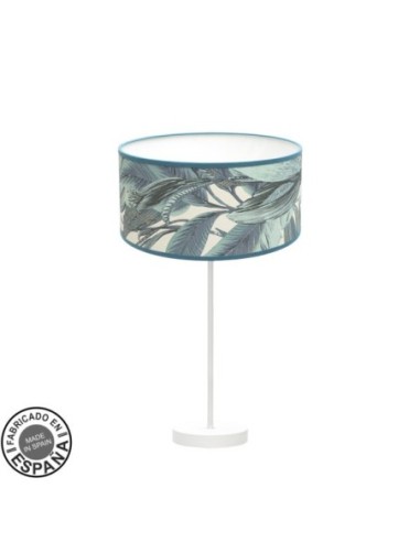 Sobremesa Alto Argel 1xe27 Blanco/hoja Azul 63x30x30 Cm Fabrilamp | 