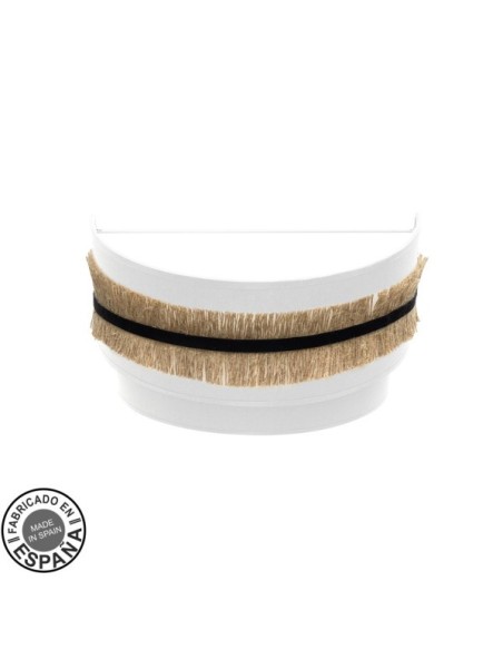 Aplique Doble Angola 1xe27 Negro/blanco-yute 17x30x15cm Fabrilamp | 