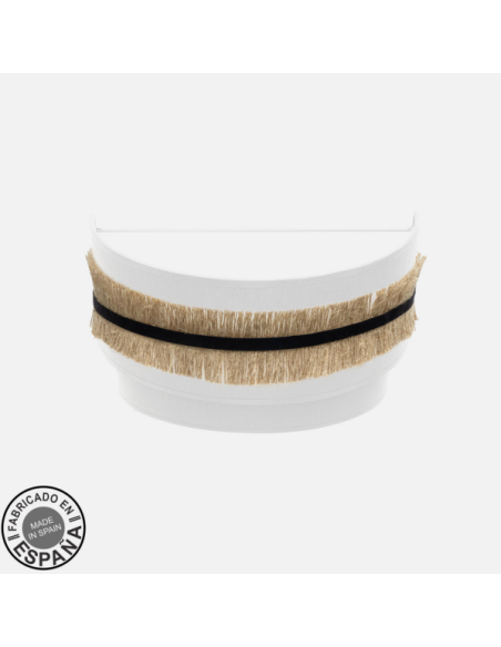 Aplique Doble Angola 1xe27 Negro/blanco-yute 17x30x15cm Fabrilamp | 