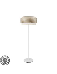 Pie Salon Nepal 3p 1xe27 Blanco/oro 160x40x40 Cm Fabrilamp | Decorac