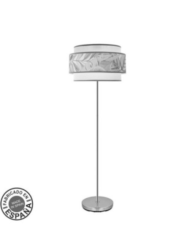 Pie Salon 3p Camerun 1xe27 Cromo/blanco/gris 160x40x40 Cm Fabrilamp 