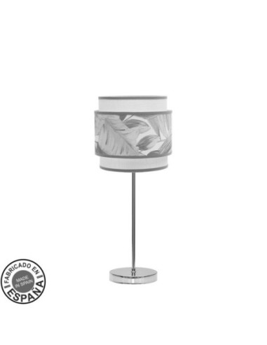 Sobremesa Camerun 1xe14 Cromo/blanco/gris 45x18x18 Cm Fabrilamp | De
