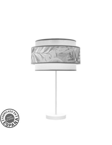 Sobremesa Alto Camerun 1xe27 Blanco/gris 60x30x30 Cm Fabrilamp | Dec