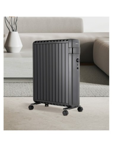 Radiador Aceite Polonia 2500w Negro Aletas Cerradas 11elementos 3pot