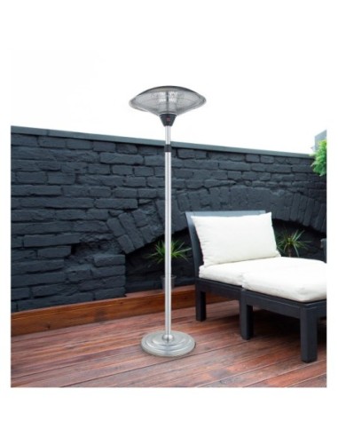 Calefactor Exterior C/pie Koel 2000w Plata 2potencias Antivuelco Ip3