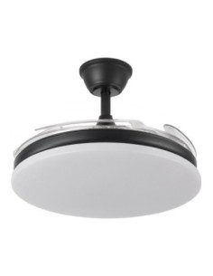 Ventilador Dc Tridente 59w Negro 4aspas Desp. 107d 6980lm Reg.intens 2
