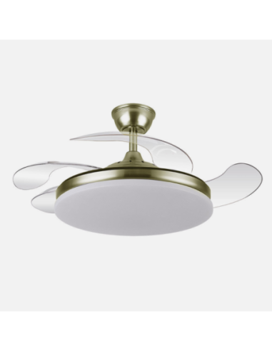 Ventilador Dc Tridente 59w Cuero 4aspas Desp 107d 6980lm Reg.intensi
