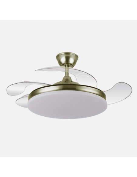 Ventilador Dc Tridente 59w Cuero 4aspas Desp 107d 6980lm Reg.intensi