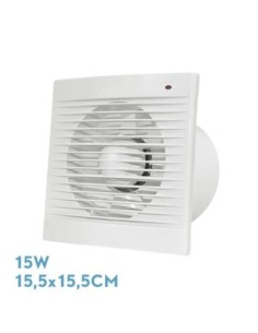 Extractor Baño Trani Blanco 15w 15,5x15,5x8,2cm Cuadrado Para Tubos 