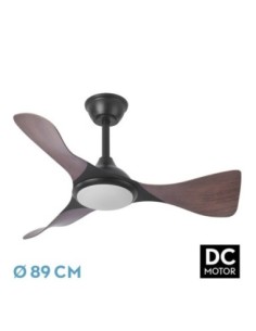 Ventilador Dc Caiman 36w 3600lm Negro/roble 89d 3aspas 6vel 3000-450