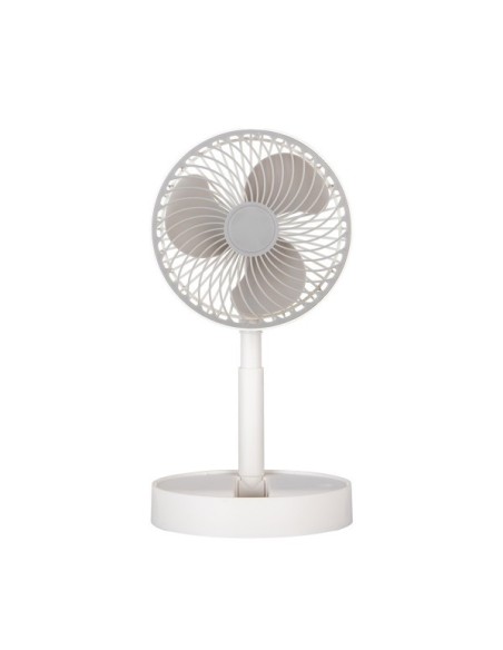 Ventilador Inalambrico Dc Portatil Jerico Blanco/gris 5w 3vel Recarg