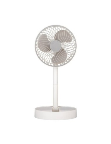 Ventilador Inalambrico Dc Portatil Jerico Blanco/gris 5w 3vel Recarg