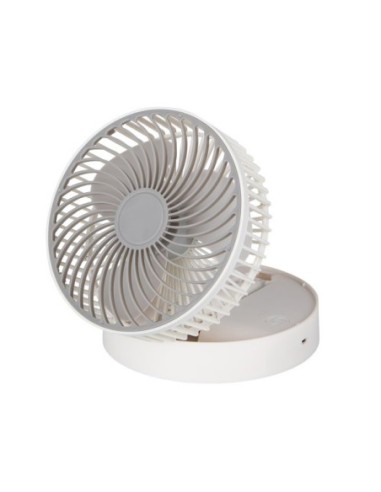 Ventilador Inalambrico Dc Portatil Jerico Blanco/gris 5w 3vel Recarg