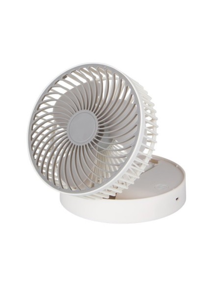 Ventilador Inalambrico Dc Portatil Jerico Blanco/gris 5w 3vel Recarg
