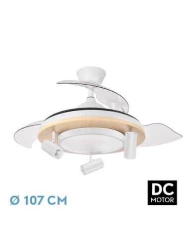 Ventilador Dc Gladiator 37+15w Blanco/haya 3asp.107d 3980lm 3000-450