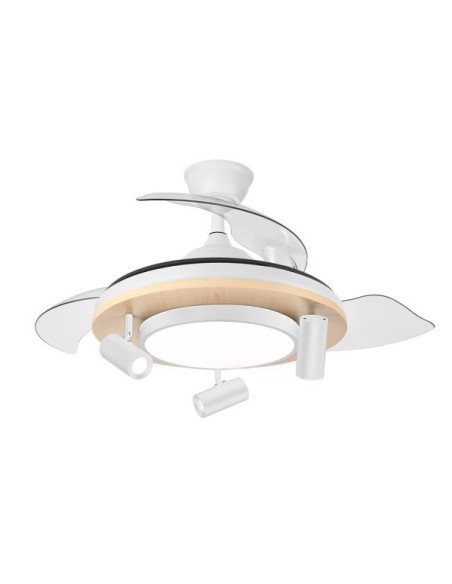Ventilador Dc Gladiator 37+15w Blanco/haya 3asp.107d 3980lm 3000-450