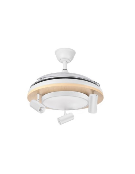 Ventilador Dc Gladiator 37+15w Blanco/haya 3asp.107d 3980lm 3000-450