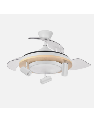 Ventilador Dc Gladiator 37+15w Blanco/haya 3asp.107d 3980lm 3000-450