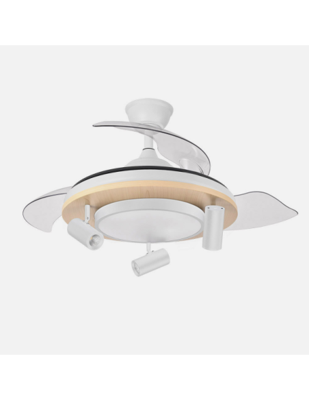 Ventilador Dc Gladiator 37+15w Blanco/haya 3asp.107d 3980lm 3000-450