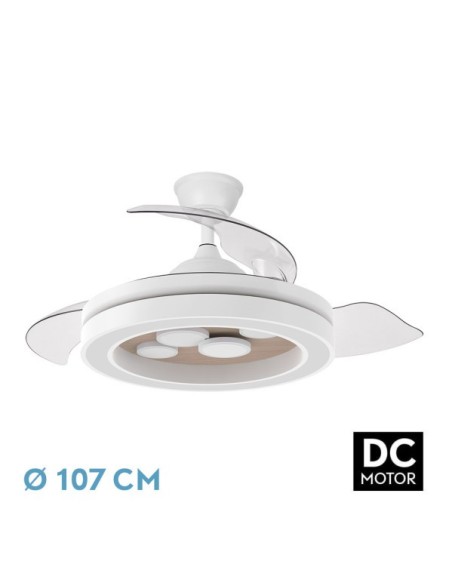 Ventilador Dc Cupido 55w Blanco/haya 3asp.107d 4960l 3000-4500-6500k