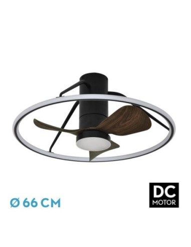 Ventilador Dc Oporto 46w Neg/marr 3asp.66d 4600lm 3000-4000-6000k 6v