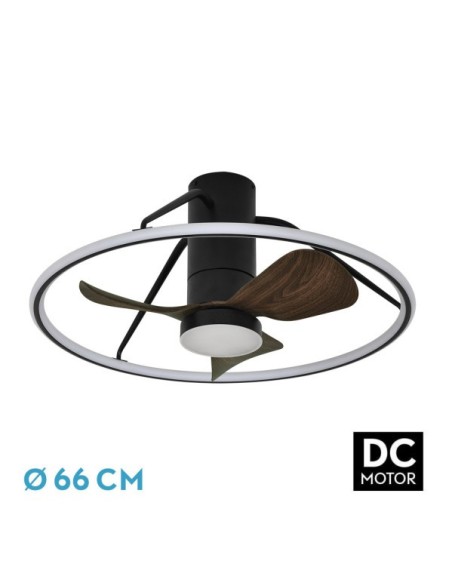 Ventilador Dc Oporto 46w Neg/marr 3asp.66d 4600lm 3000-4000-6000k 6v