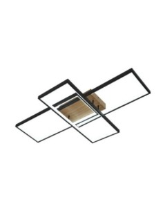 Plafon Madaleta 134w 3000-4000-6500k Negro/madera 14740 Lm C/remoto,
