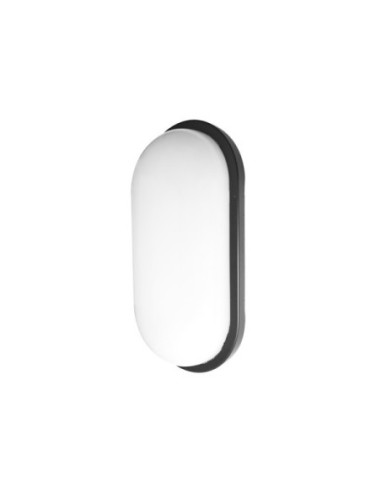 Aplique 18w 6500k Pirineo Oval Negro Ip54 1764lm 26x14,5x6,5cm Fabri