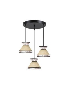 Plafon Constantinopla 3xe27 Beis/rojo Regx35x35cm Fabrilamp | Decora