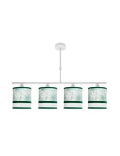 Lampara Caledonia 4xe14 Blanco/verde Regx75x14cm Fabrilamp | Decorac