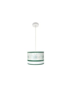 Colgante Caledonia 1xe27 Blanco/verde Regx30x30cm Fabrilamp | Decora