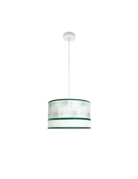 Colgante Caledonia 1xe27 Blanco/verde Regx40x40cm Fabrilamp | Decora
