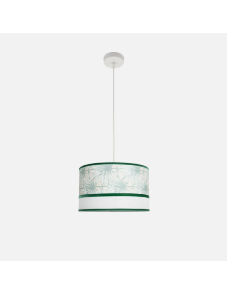 Colgante Caledonia 1xe27 Blanco/verde Regx40x40cm Fabrilamp | Decora
