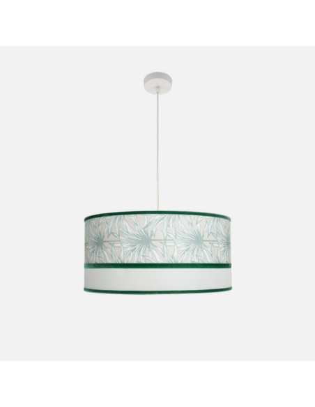 Colgante Caledonia 3xe27 Blanco/verde Regx60x60cm Fabrilamp | Decora