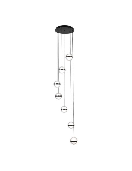 Plafon Colgante People 7l Negro 196w 3000-4000-6000k 15288lm Remoto 