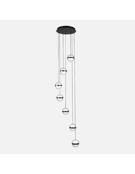Plafon Colgante People 7l Negro 196w 3000-4000-6000k 15288lm Remoto 