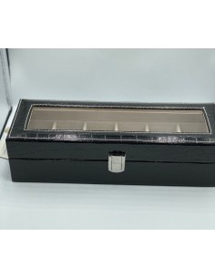 Joyero piel cocodrilo negro 10*30*8cm 2