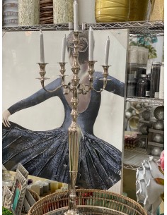 Portavelas candelabro plata 103cm